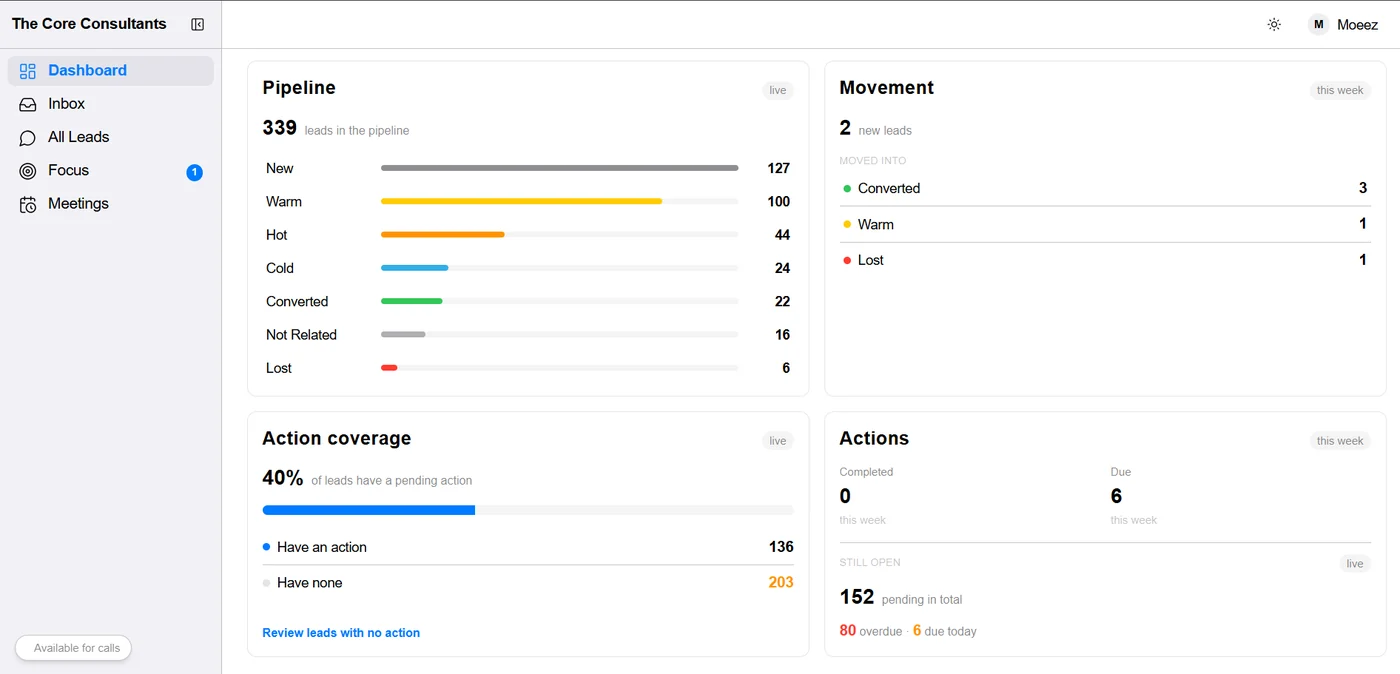 The Core Consultants — CRM & System Development, view 1