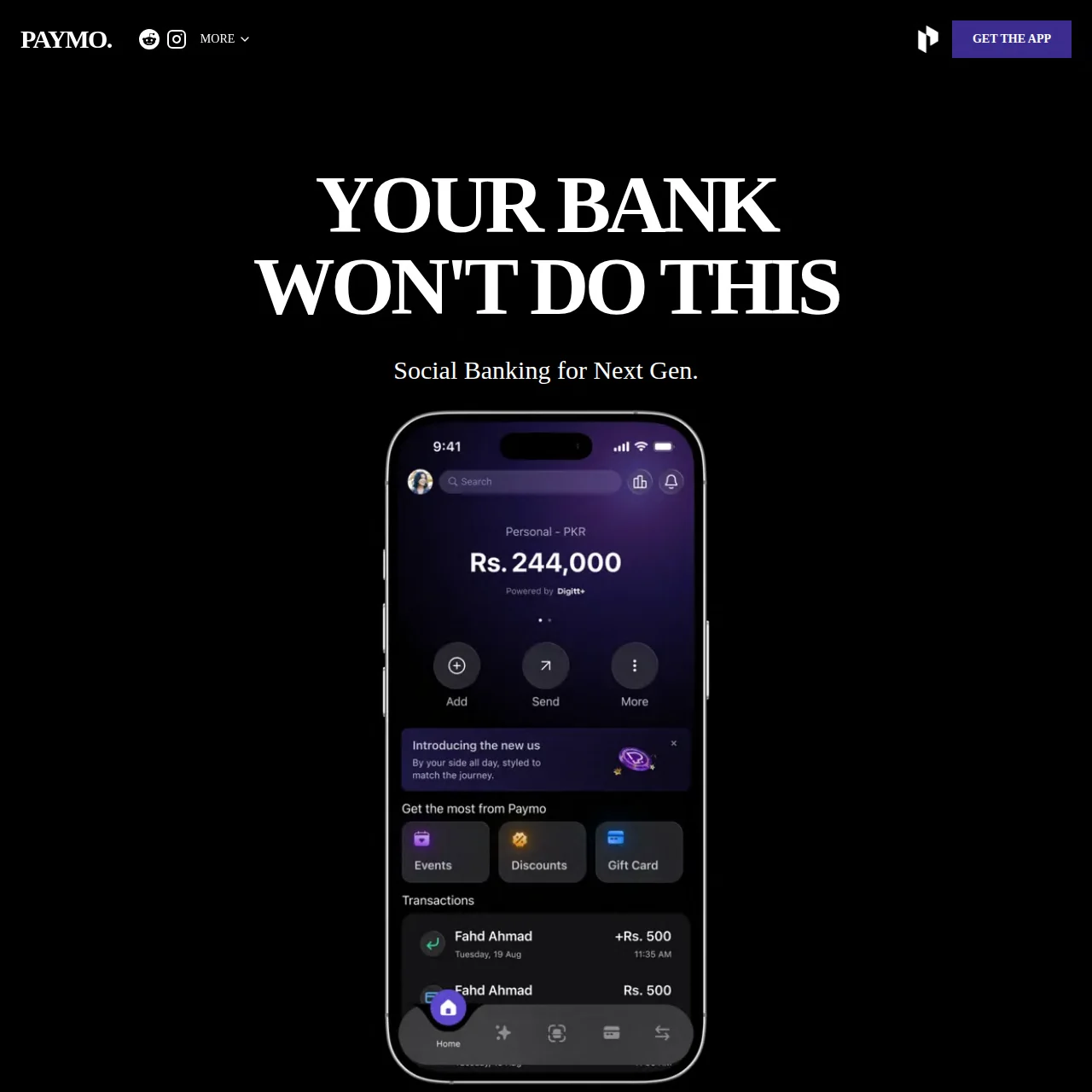 Paymo — Mobile Application, view 1